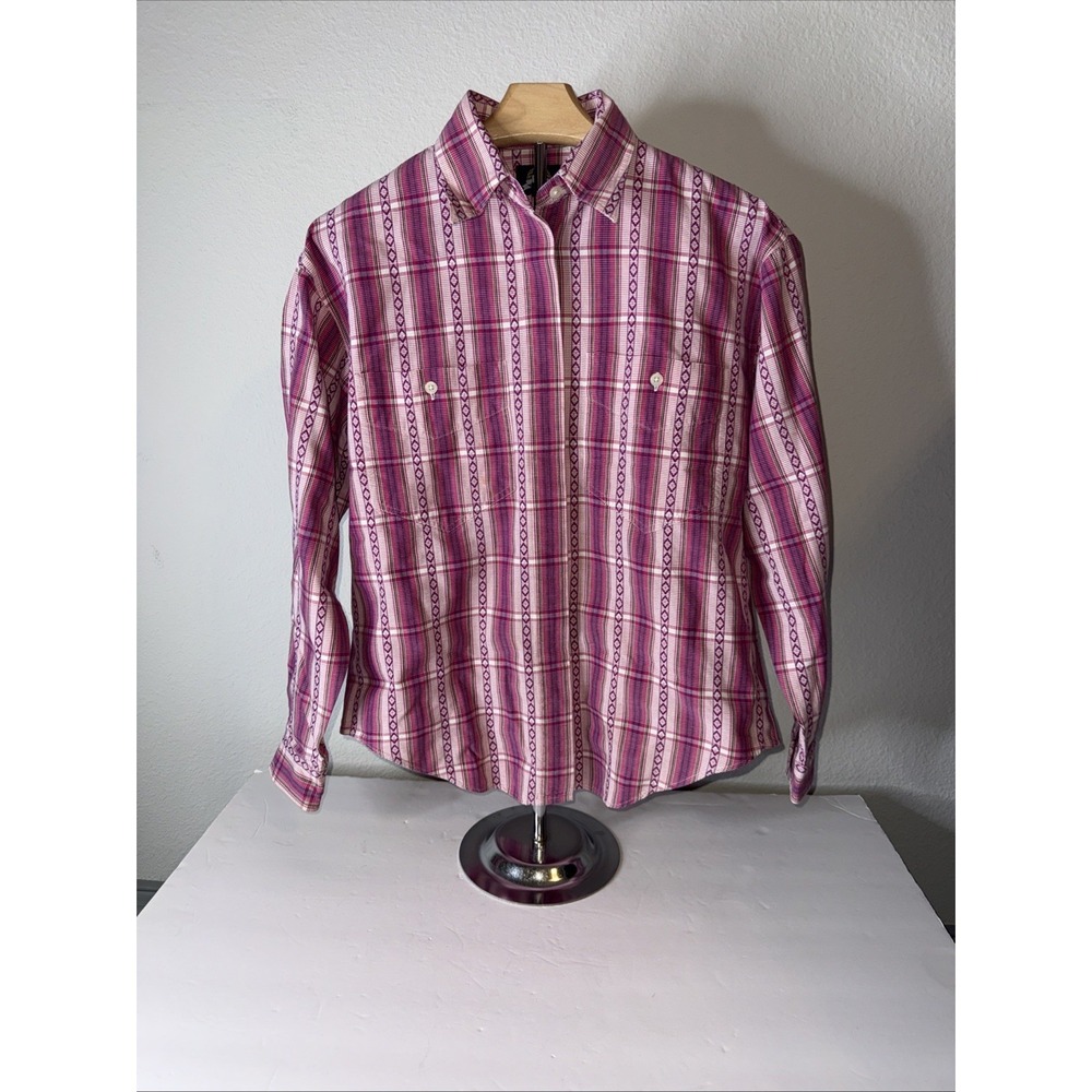 Lee Women's Size M Shirt Pink Button-Down‎
